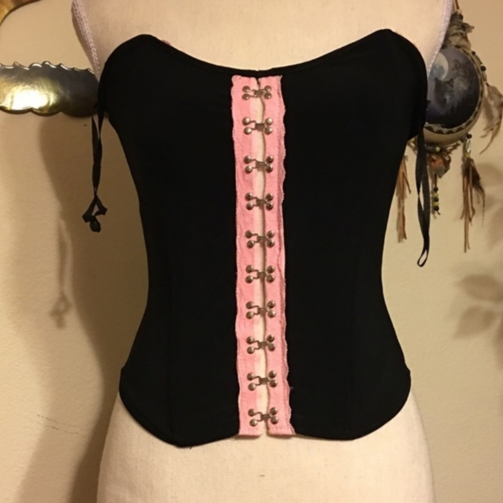 Truelight brand pink black corset  M